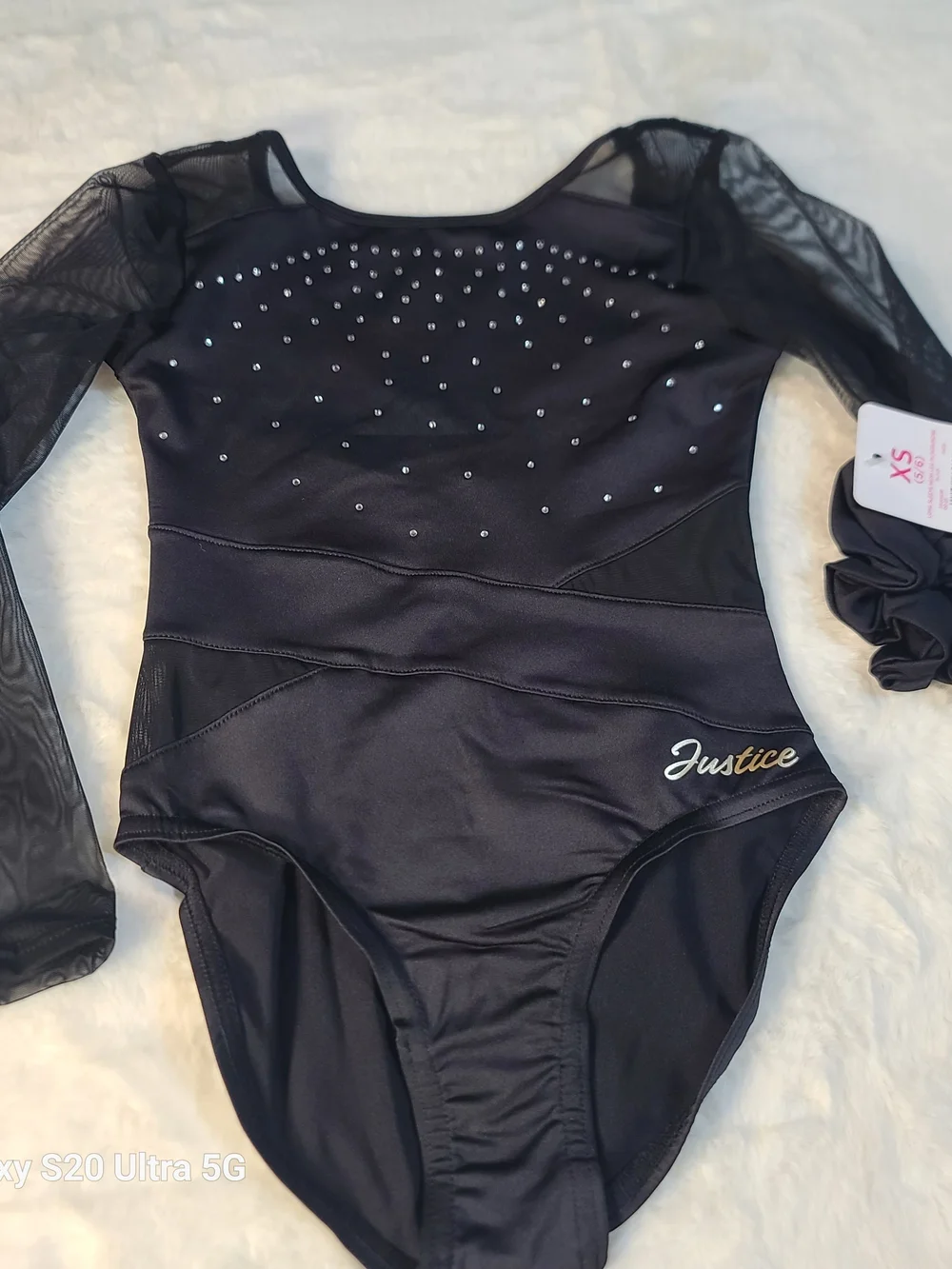 Justice Black Rhinestone Dance Leotard